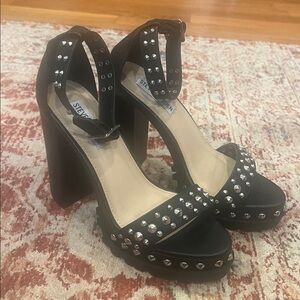 Steve Madden Black Studded Platform Heels